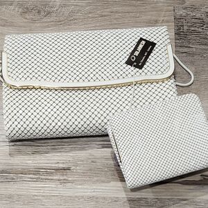 Vintage SolarMesh By Chandru INT White Structured Evening Clutch & Wallet - NWT